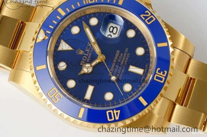 MiroTime 0220 EasyMatch Submariner 116618 LB Blue Ceramic YG Plated 904L Steel Clean 1:1 Best Edition VR 2092